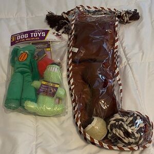 Dog Toy Bundle with Rope and Plush Toys